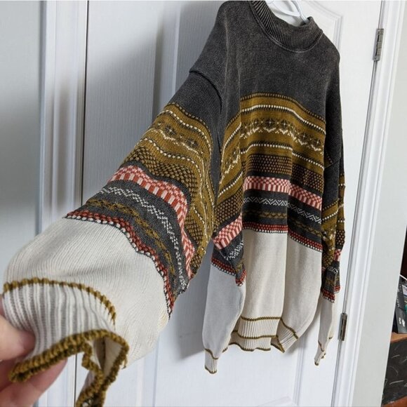 VINTAGE daddy dad granddad 80s 90s cotton sweaters abstract print XL @M - Picture 3 of 10